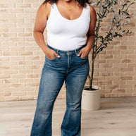 Judy Blue Miley High Waist Control Top Frayed Hem Flare Jeans-Denim-Ave Shops-[option4]-[option5]-[option6]-[option7]-[option8]-Shop-Boutique-Clothing-for-Women-Online