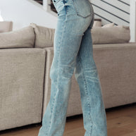 Judy Blue Miranda High Rise Plaid Cuff Vintage Straight Jeans-Denim-Ave Shops-[option4]-[option5]-[option6]-[option7]-[option8]-Shop-Boutique-Clothing-for-Women-Online