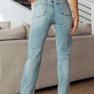 Judy Blue Miranda High Rise Plaid Cuff Vintage Straight Jeans-Denim-Ave Shops-[option4]-[option5]-[option6]-[option7]-[option8]-Shop-Boutique-Clothing-for-Women-Online