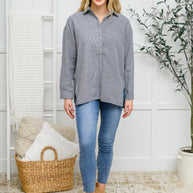 Mixed Houndstooth Button Up Top-Womens-Ave Shops-[option4]-[option5]-[option6]-[option7]-[option8]-Shop-Boutique-Clothing-for-Women-Online