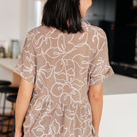 Mocha Petals V-Neck Top-Tops-Ave Shops-[option4]-[option5]-[option6]-[option7]-[option8]-Shop-Boutique-Clothing-for-Women-Online