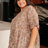Mocha Petals V-Neck Top-Tops-Ave Shops-[option4]-[option5]-[option6]-[option7]-[option8]-Shop-Boutique-Clothing-for-Women-Online