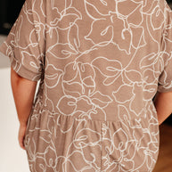 Mocha Petals V-Neck Top-Tops-Ave Shops-[option4]-[option5]-[option6]-[option7]-[option8]-Shop-Boutique-Clothing-for-Women-Online