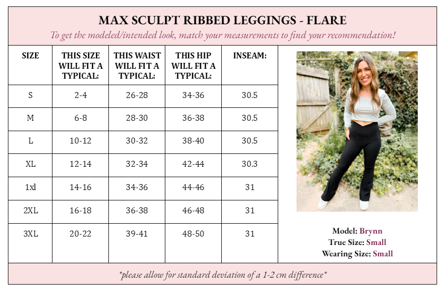 Molly Max Sculpt Ribbed Leggings - Flare-leggings-Girl Code Couture-[option4]-[option5]-[option6]-[option7]-[option8]-Shop-Boutique-Clothing-for-Women-Online