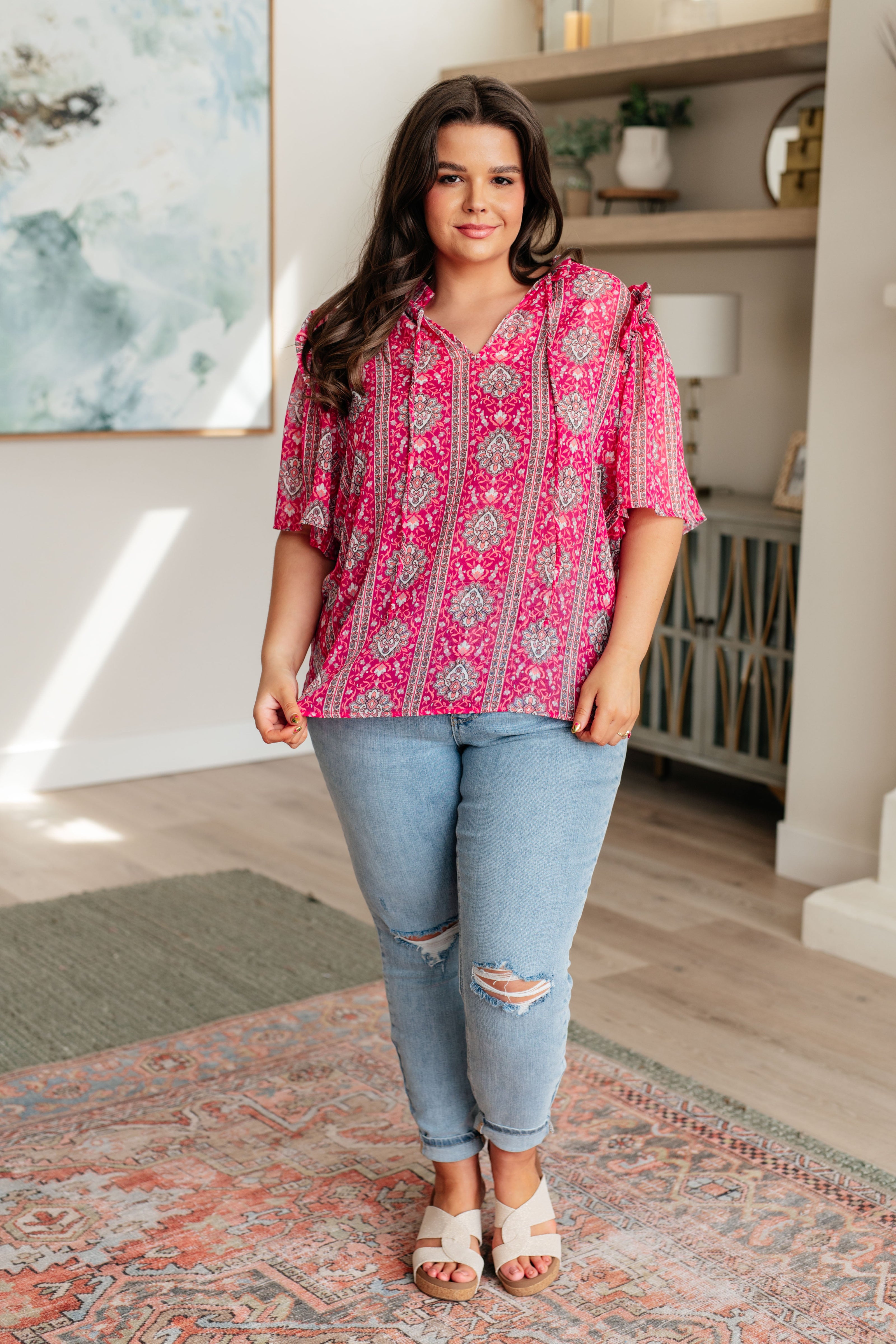 Moments Like This V-Neck Bell Sleeve Blouse-Tops-Ave Shops-[option4]-[option5]-[option6]-[option7]-[option8]-Shop-Boutique-Clothing-for-Women-Online