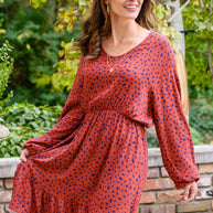 Most Genuine Spotted Dress In Rust-Womens-Ave Shops-[option4]-[option5]-[option6]-[option7]-[option8]-Shop-Boutique-Clothing-for-Women-Online