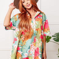 Mother Nature's Recipes Collared Dress in Green-Dresses-Ave Shops-[option4]-[option5]-[option6]-[option7]-[option8]-Shop-Boutique-Clothing-for-Women-Online