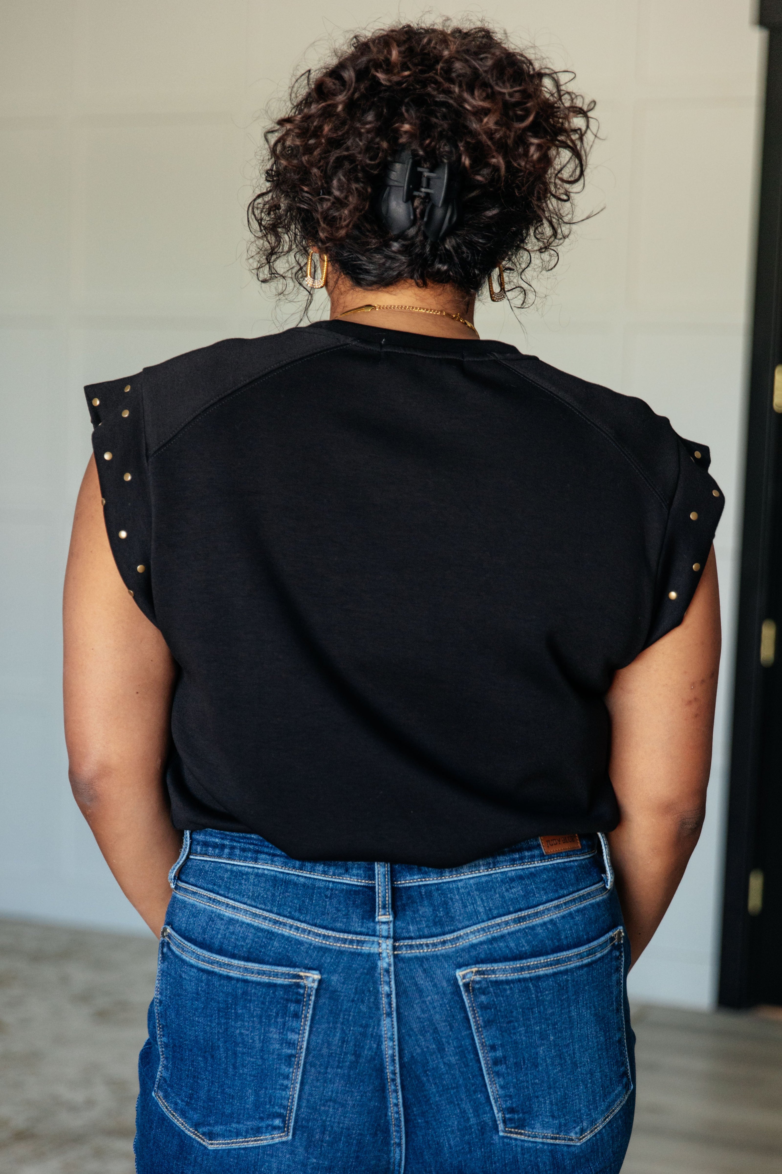 My Domain Studded Cap Sleeve Top-Tops-Ave Shops-[option4]-[option5]-[option6]-[option7]-[option8]-Shop-Boutique-Clothing-for-Women-Online
