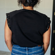 My Domain Studded Cap Sleeve Top-Tops-Ave Shops-[option4]-[option5]-[option6]-[option7]-[option8]-Shop-Boutique-Clothing-for-Women-Online
