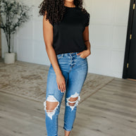 My Domain Studded Cap Sleeve Top-Tops-Ave Shops-[option4]-[option5]-[option6]-[option7]-[option8]-Shop-Boutique-Clothing-for-Women-Online