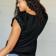 My Domain Studded Cap Sleeve Top-Tops-Ave Shops-[option4]-[option5]-[option6]-[option7]-[option8]-Shop-Boutique-Clothing-for-Women-Online