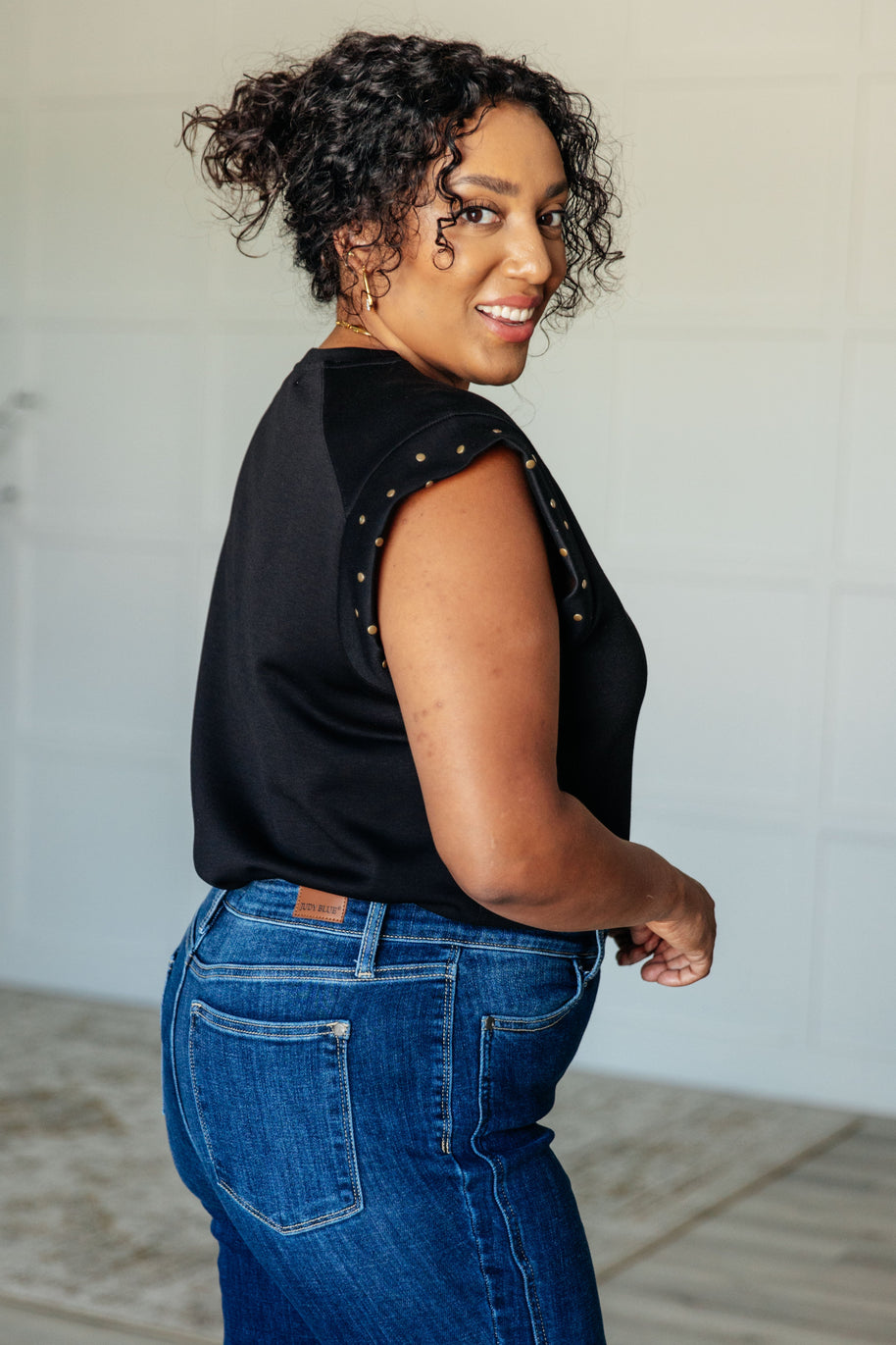 My Domain Studded Cap Sleeve Top-Tops-Ave Shops-[option4]-[option5]-[option6]-[option7]-[option8]-Shop-Boutique-Clothing-for-Women-Online