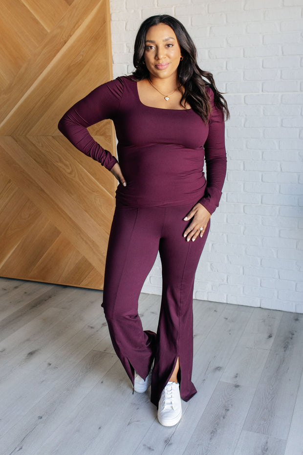 Stamina Stride Flare Leggings in Cassis-Athleisure-Ave Shops-[option4]-[option5]-[option6]-[option7]-[option8]-Shop-Boutique-Clothing-for-Women-Online