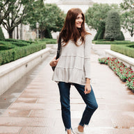 Nicely Done Tiered Top in Gray-Womens-Ave Shops-[option4]-[option5]-[option6]-[option7]-[option8]-Shop-Boutique-Clothing-for-Women-Online