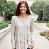 Nicely Done Tiered Top in Gray-Womens-Ave Shops-[option4]-[option5]-[option6]-[option7]-[option8]-Shop-Boutique-Clothing-for-Women-Online