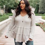 Nicely Done Tiered Top in Gray-Womens-Ave Shops-[option4]-[option5]-[option6]-[option7]-[option8]-Shop-Boutique-Clothing-for-Women-Online