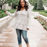 Nicely Done Tiered Top in Gray-Womens-Ave Shops-[option4]-[option5]-[option6]-[option7]-[option8]-Shop-Boutique-Clothing-for-Women-Online