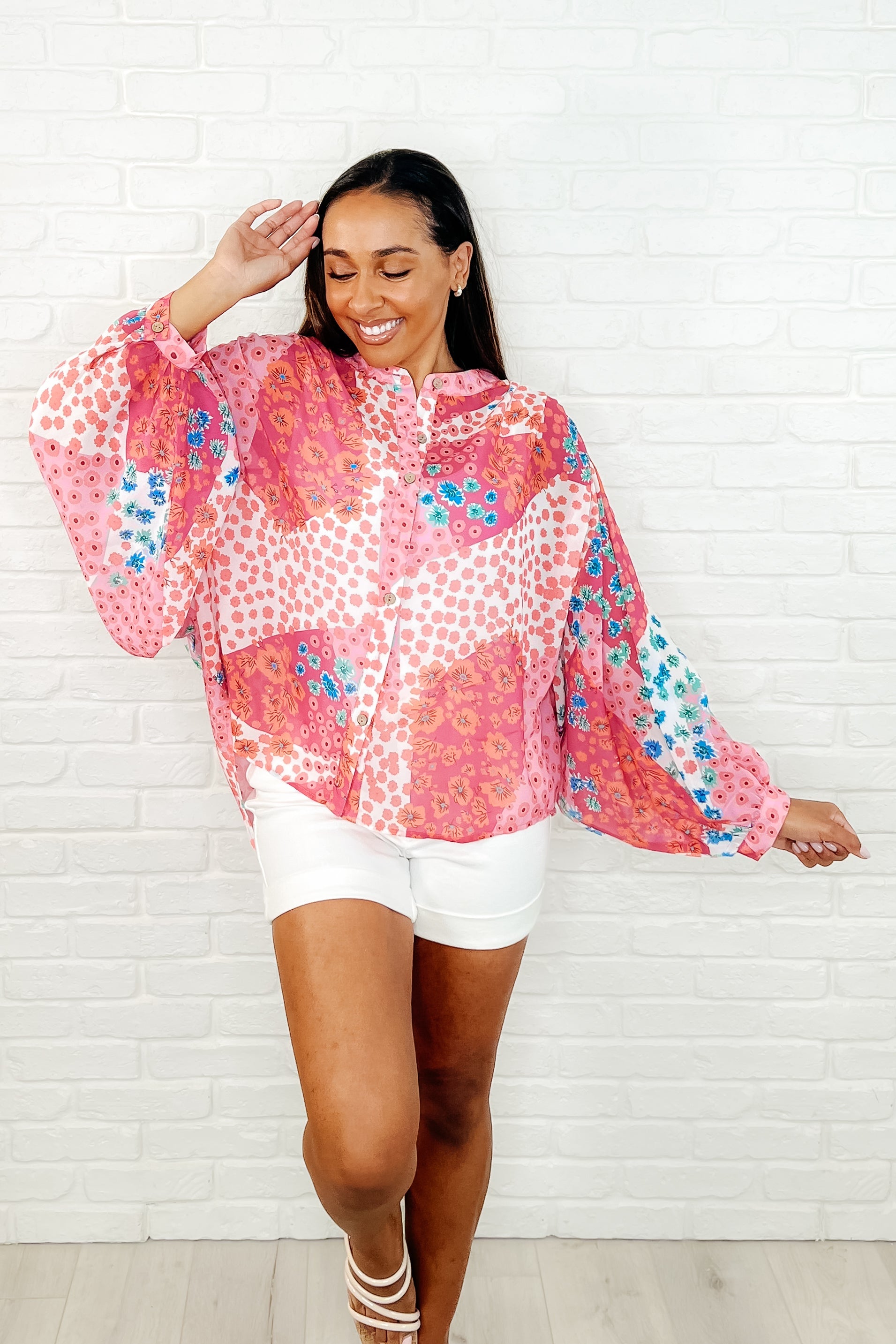 No Hesitation Mixed Print Blouse-Womens-Ave Shops-[option4]-[option5]-[option6]-[option7]-[option8]-Shop-Boutique-Clothing-for-Women-Online