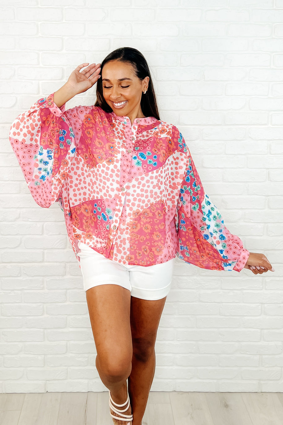 No Hesitation Mixed Print Blouse-Womens-Ave Shops-[option4]-[option5]-[option6]-[option7]-[option8]-Shop-Boutique-Clothing-for-Women-Online