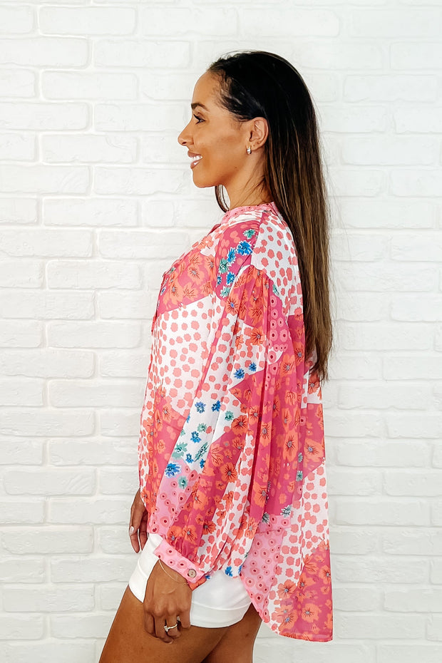No Hesitation Mixed Print Blouse-Womens-Ave Shops-[option4]-[option5]-[option6]-[option7]-[option8]-Shop-Boutique-Clothing-for-Women-Online