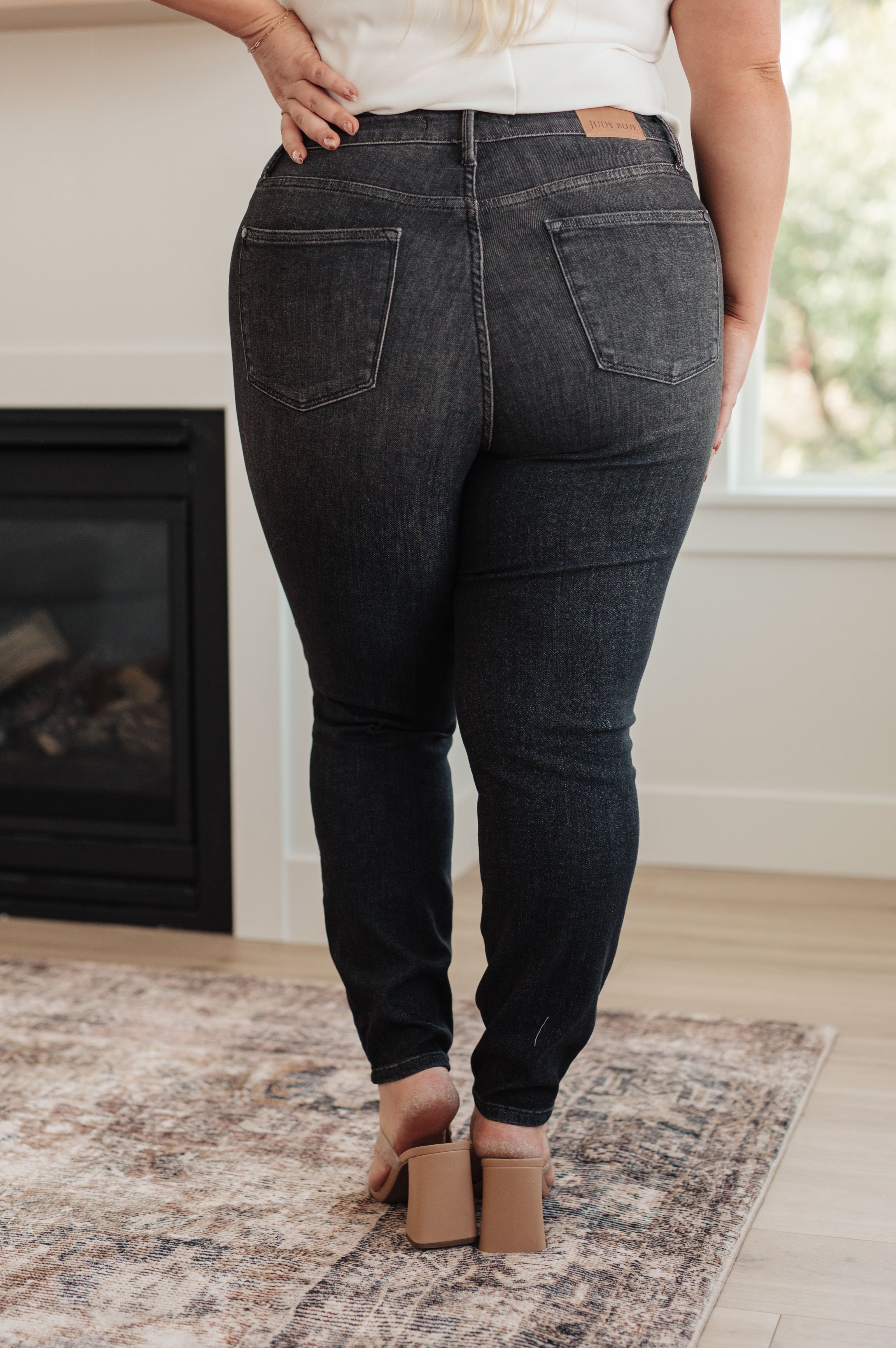 Judy Blue Octavia High Rise Control Top Skinny Jeans in Washed Black-Denim-Ave Shops-[option4]-[option5]-[option6]-[option7]-[option8]-Shop-Boutique-Clothing-for-Women-Online