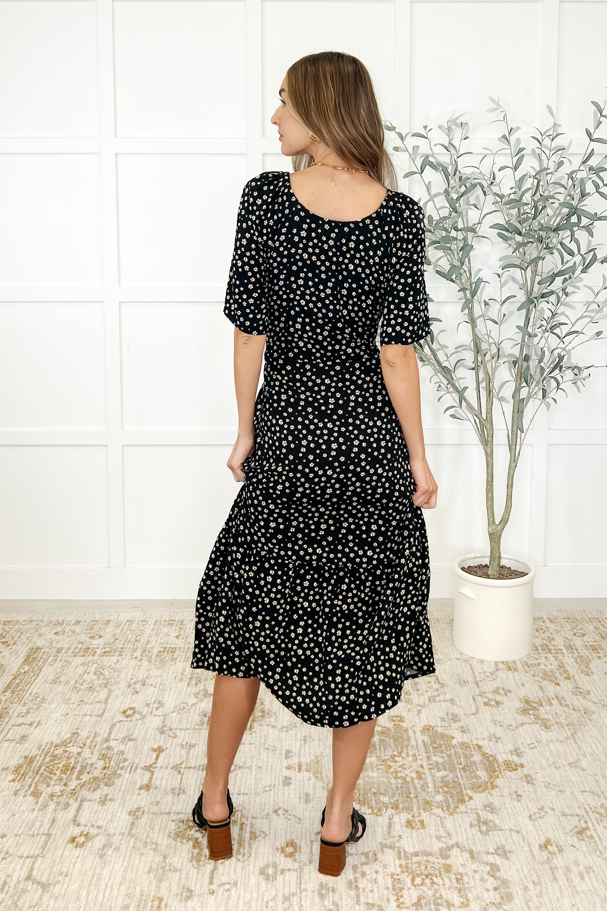 Olive Dress Daisy Blossoms-Womens-Ave Shops-[option4]-[option5]-[option6]-[option7]-[option8]-Shop-Boutique-Clothing-for-Women-Online