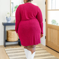 Only You Surplice Neck Sparkle Knit Dress In Magenta-Womens-Ave Shops-[option4]-[option5]-[option6]-[option7]-[option8]-Shop-Boutique-Clothing-for-Women-Online