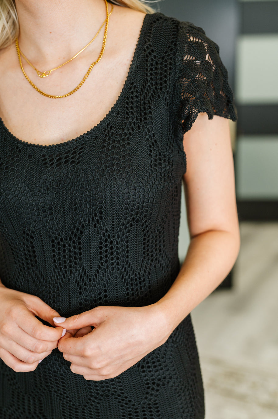 On the Town Lace Scoop Neck Dress in Black-Womens-Ave Shops-[option4]-[option5]-[option6]-[option7]-[option8]-Shop-Boutique-Clothing-for-Women-Online