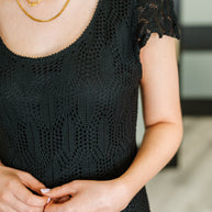 On the Town Lace Scoop Neck Dress in Black-Womens-Ave Shops-[option4]-[option5]-[option6]-[option7]-[option8]-Shop-Boutique-Clothing-for-Women-Online