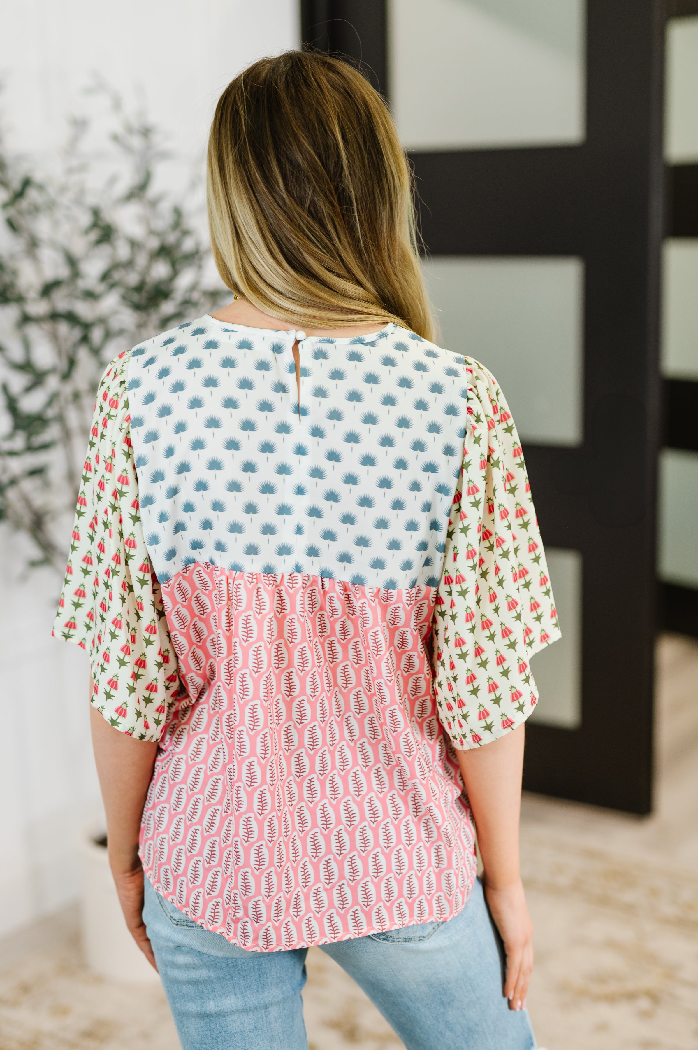 Outside Advantage Mixed Print Boho Blouse-Womens-Ave Shops-[option4]-[option5]-[option6]-[option7]-[option8]-Shop-Boutique-Clothing-for-Women-Online