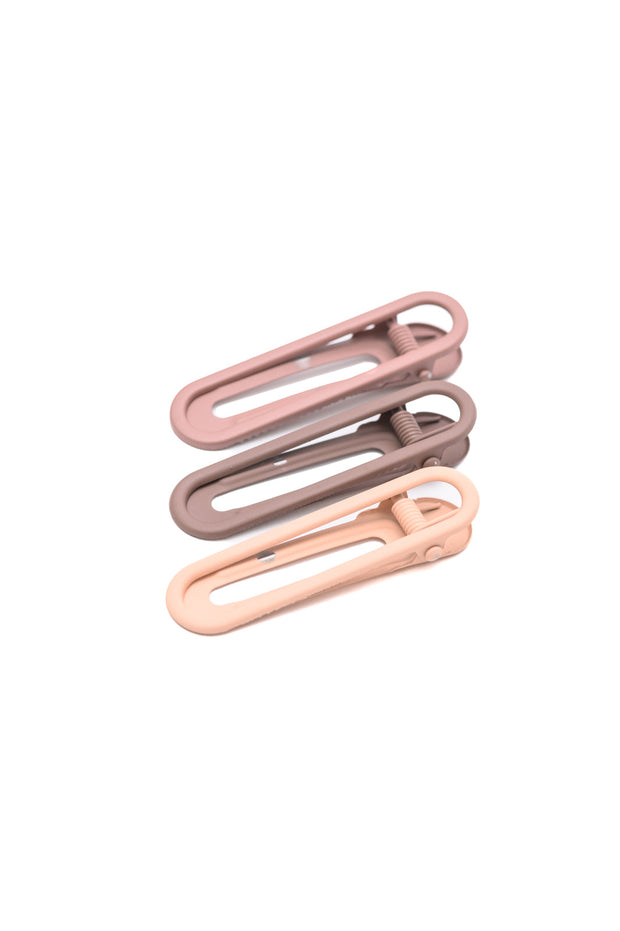 Oval Hair Clips Set of Three In Shades of Brown-Accessories-Ave Shops-[option4]-[option5]-[option6]-[option7]-[option8]-Shop-Boutique-Clothing-for-Women-Online
