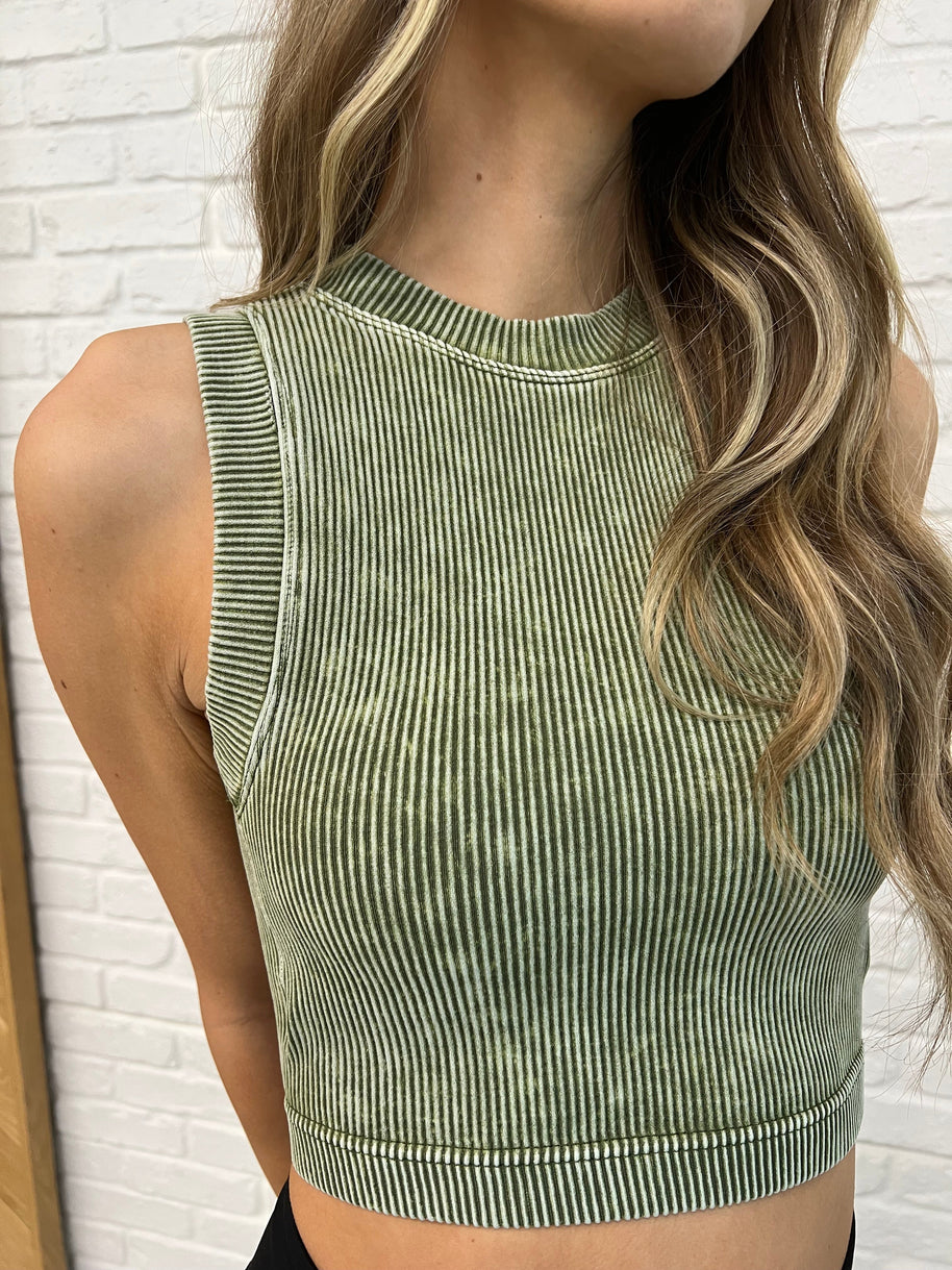 Zenana Over and Out Cropped Ribbed Tank in Ash Olive-Womens-Ave Shops-[option4]-[option5]-[option6]-[option7]-[option8]-Shop-Boutique-Clothing-for-Women-Online