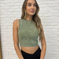 Zenana Over and Out Cropped Ribbed Tank in Ash Olive-Womens-Ave Shops-[option4]-[option5]-[option6]-[option7]-[option8]-Shop-Boutique-Clothing-for-Women-Online