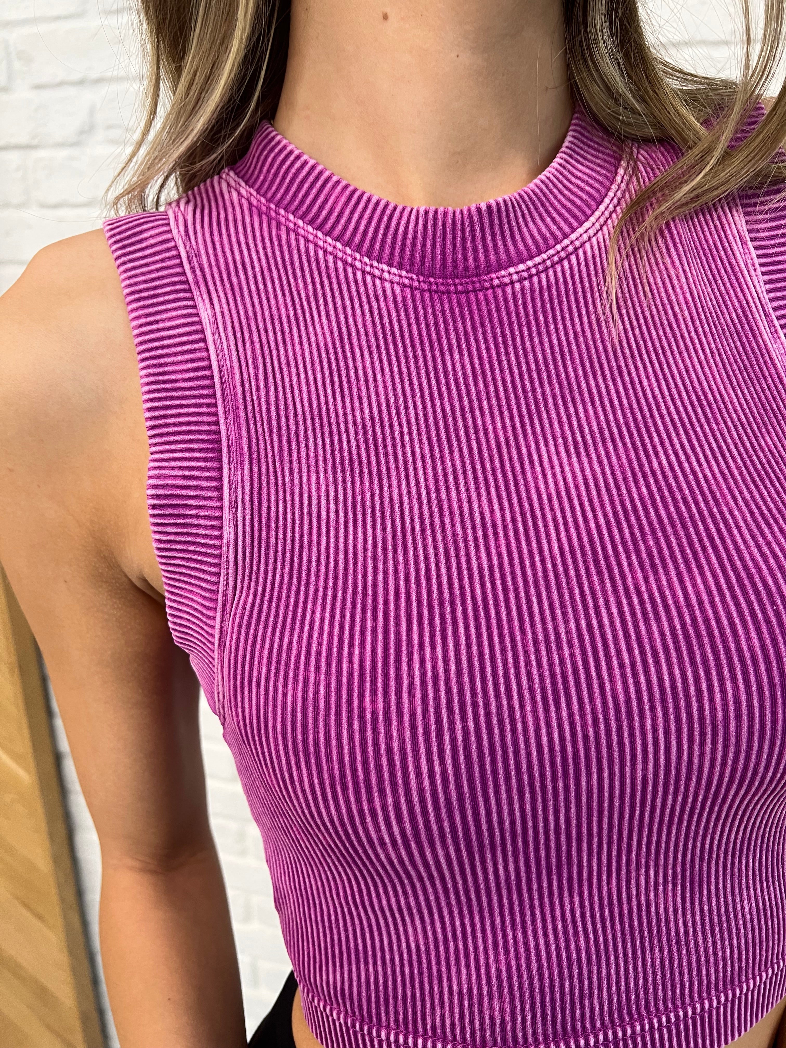 Over and Out Cropped Ribbed Tank in Lt Plum-Womens-Ave Shops-[option4]-[option5]-[option6]-[option7]-[option8]-Shop-Boutique-Clothing-for-Women-Online