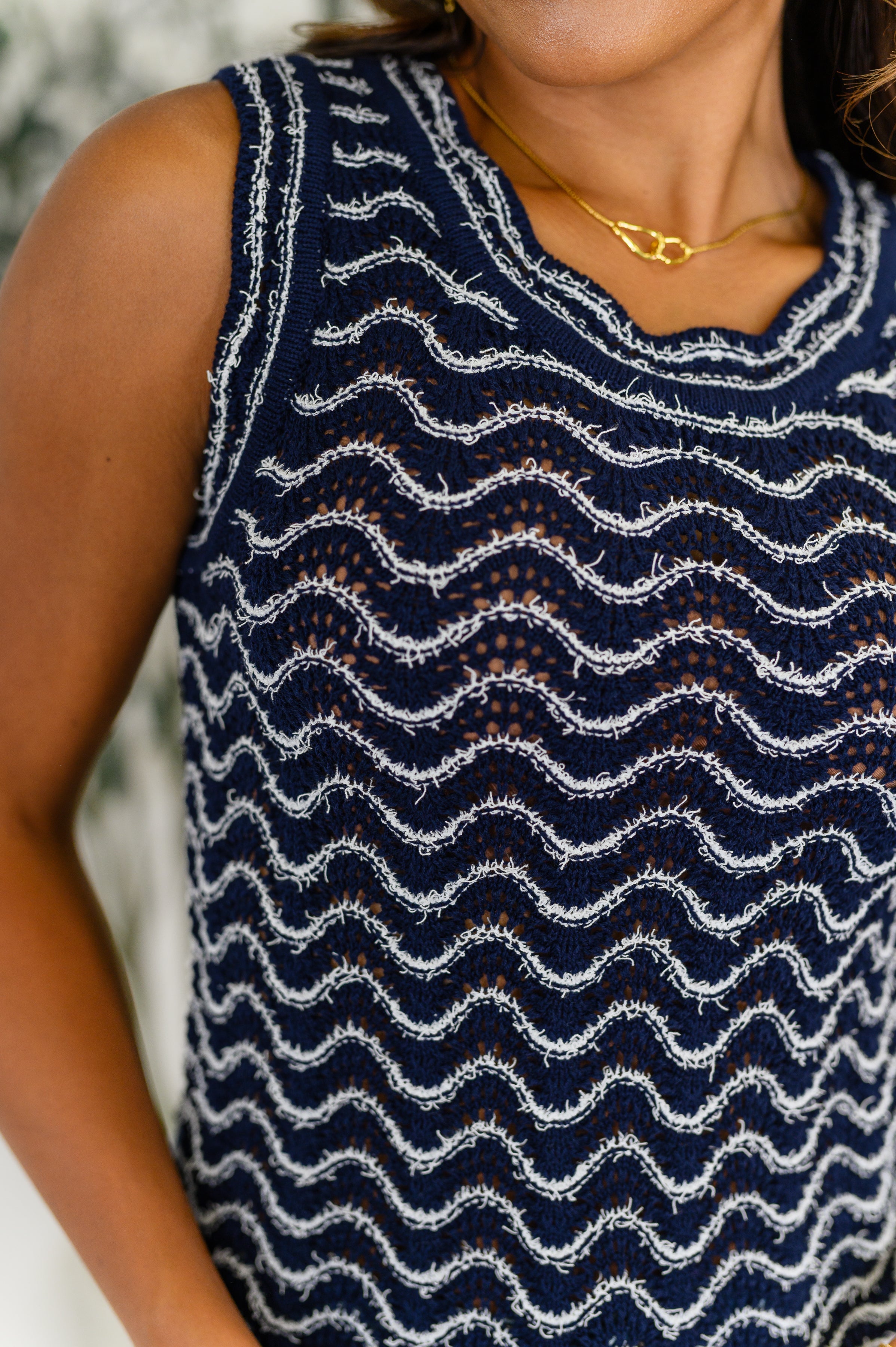 Own the Chill Wavy Striped Top in Navy-Womens-Ave Shops-[option4]-[option5]-[option6]-[option7]-[option8]-Shop-Boutique-Clothing-for-Women-Online