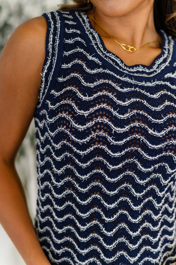 Own the Chill Wavy Striped Top in Navy-Womens-Ave Shops-[option4]-[option5]-[option6]-[option7]-[option8]-Shop-Boutique-Clothing-for-Women-Online
