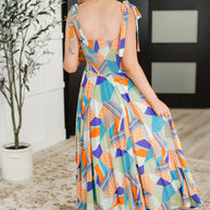 Paint Me Pretty Square Neck Dress in Lime, Blue and Tangerine-Womens-Ave Shops-[option4]-[option5]-[option6]-[option7]-[option8]-Shop-Boutique-Clothing-for-Women-Online