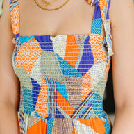 Paint Me Pretty Square Neck Dress in Lime, Blue and Tangerine-Womens-Ave Shops-[option4]-[option5]-[option6]-[option7]-[option8]-Shop-Boutique-Clothing-for-Women-Online