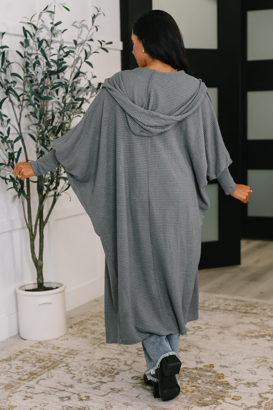 Pamper Travel Hooded Cardigan in Charcoal-Womens-Ave Shops-[option4]-[option5]-[option6]-[option7]-[option8]-Shop-Boutique-Clothing-for-Women-Online