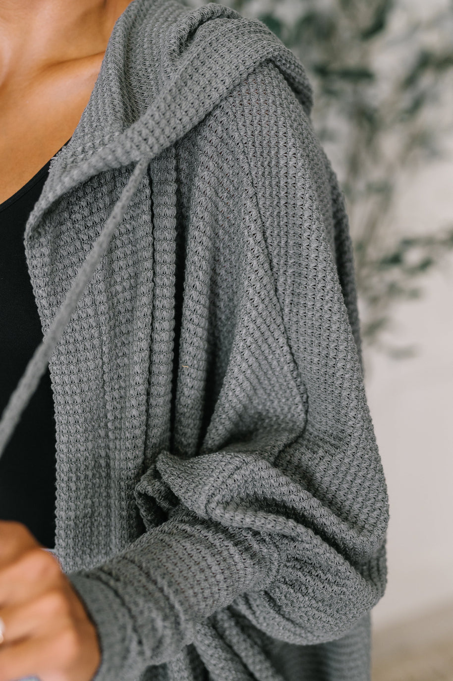 Pamper Travel Hooded Cardigan in Charcoal-Womens-Ave Shops-[option4]-[option5]-[option6]-[option7]-[option8]-Shop-Boutique-Clothing-for-Women-Online