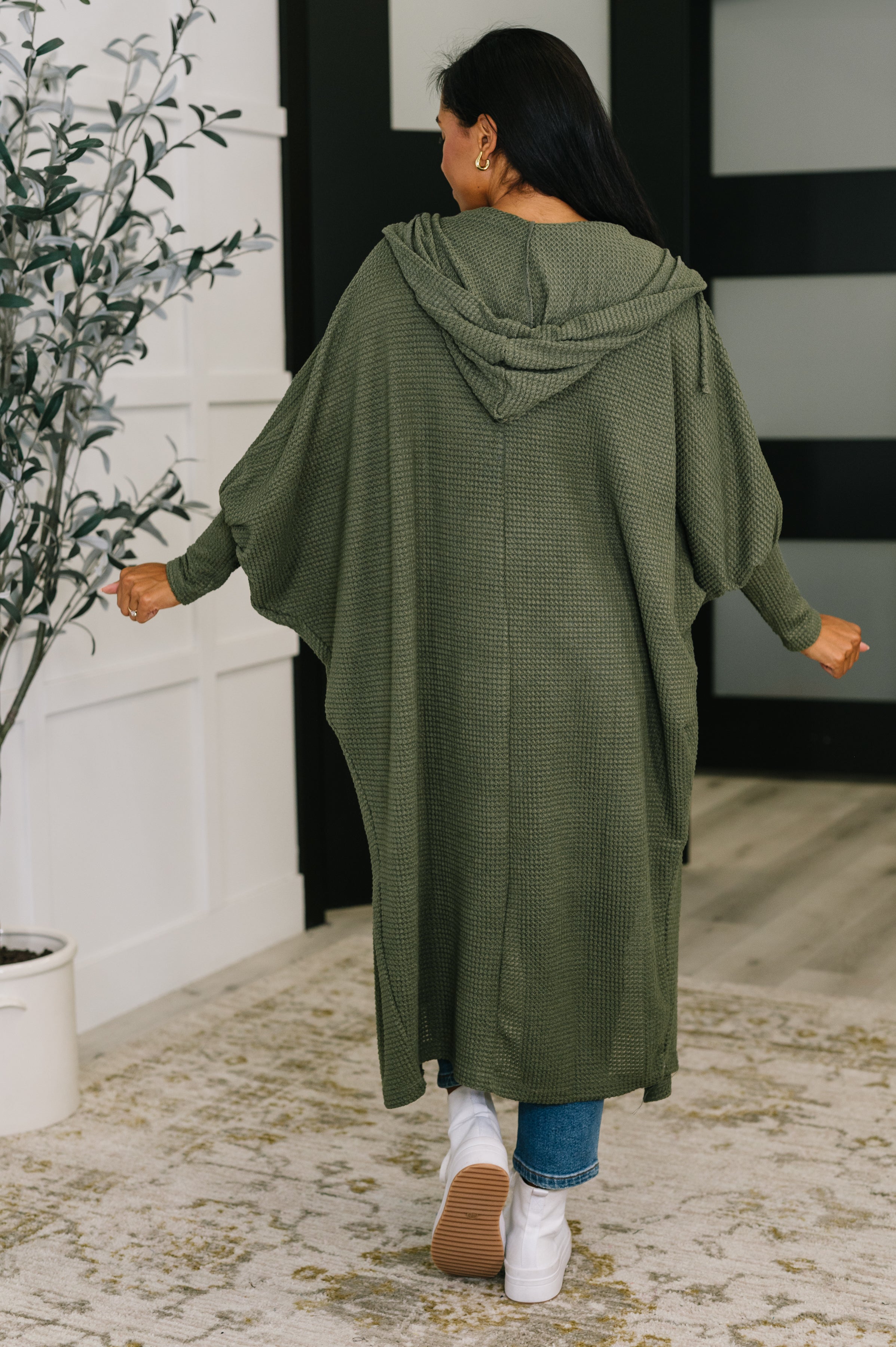 Pamper Travel Hooded Cardigan in Olive-Womens-Ave Shops-[option4]-[option5]-[option6]-[option7]-[option8]-Shop-Boutique-Clothing-for-Women-Online