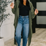 Pamper Travel Hooded Cardigan in Olive-Womens-Ave Shops-[option4]-[option5]-[option6]-[option7]-[option8]-Shop-Boutique-Clothing-for-Women-Online