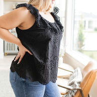 Parisian Stroll Lace Blouse in Black-Tops-Ave Shops-[option4]-[option5]-[option6]-[option7]-[option8]-Shop-Boutique-Clothing-for-Women-Online