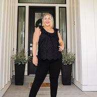 Parisian Stroll Lace Blouse in Black-Tops-Ave Shops-[option4]-[option5]-[option6]-[option7]-[option8]-Shop-Boutique-Clothing-for-Women-Online