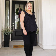 Parisian Stroll Lace Blouse in Black-Tops-Ave Shops-[option4]-[option5]-[option6]-[option7]-[option8]-Shop-Boutique-Clothing-for-Women-Online