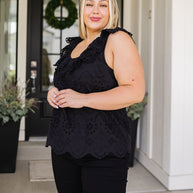 Parisian Stroll Lace Blouse in Black-Tops-Ave Shops-[option4]-[option5]-[option6]-[option7]-[option8]-Shop-Boutique-Clothing-for-Women-Online