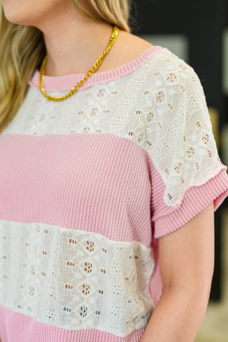 Parlour Picnic Color Block Knit Top in Pink-Womens-Ave Shops-[option4]-[option5]-[option6]-[option7]-[option8]-Shop-Boutique-Clothing-for-Women-Online