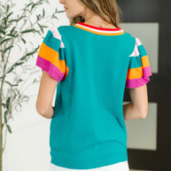 Perfect Playlist Color Block Sleeve Top-Womens-Ave Shops-[option4]-[option5]-[option6]-[option7]-[option8]-Shop-Boutique-Clothing-for-Women-Online