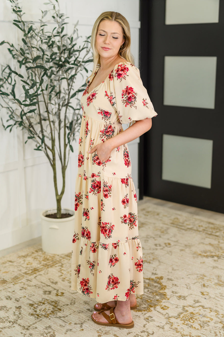 Petals & Postcards Balloon Sleeve Dress-Womens-Ave Shops-[option4]-[option5]-[option6]-[option7]-[option8]-Shop-Boutique-Clothing-for-Women-Online