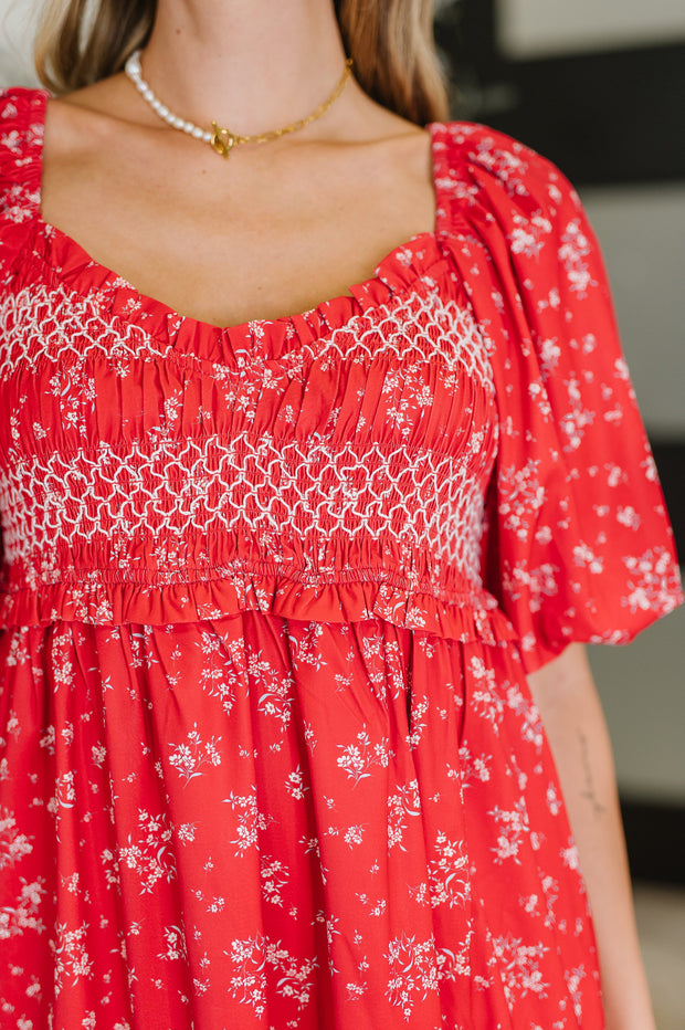Petals & Promises V-Neck Dress in Red Multi-Womens-Ave Shops-[option4]-[option5]-[option6]-[option7]-[option8]-Shop-Boutique-Clothing-for-Women-Online